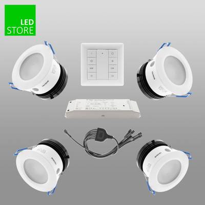 023 CCT LED stropní svítidlo 4 ks SETTI s bezdrátovým ovládacím tlačítkem