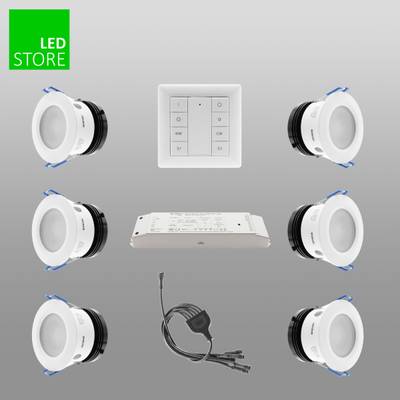023 CCT LED stropní svítidlo 6 ks SETTI s bezdrátovým ovládacím tlačítkem