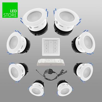023 CCT LED stropní svítidlo 8 ks SETTI s bezdrátovým ovládacím tlačítkem