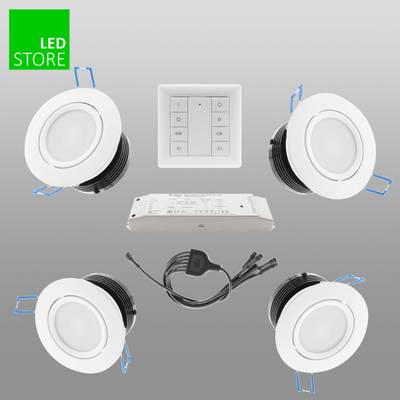 033 CCT LED stropní svítidlo 4 ks SETTI s bezdrátovým ovládacím tlačítkem