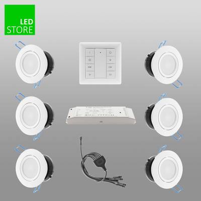 033 CCT LED stropní svítidlo 6 ks SETTI s bezdrátovým ovládacím tlačítkem