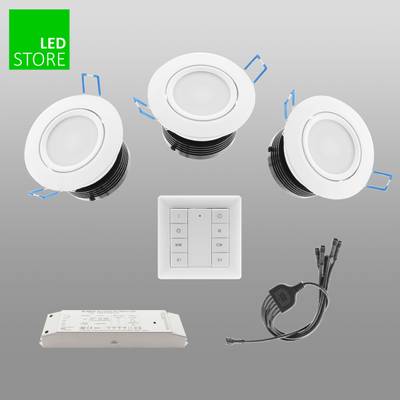 033 CCT led svítidlo 3 ks SETTI s bezdrátovým ovládacím tlačítkem