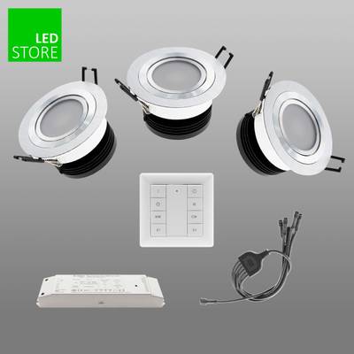R033 CCT LED stropní svítidlo 3 ks SETTI s bezdrátovým ovládacím tlačítkem
