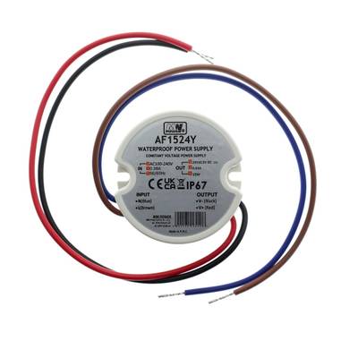 LED transformátor pro rozvodnou skříňku 24V, 15W, Mean Well, IP67