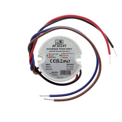 LED transformátor pro rozvodnou skříňku 24V, 30W, Mean Well, IP67