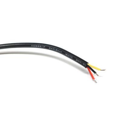kabel 1m, třípólový 3x0,5mm², žáruvzdorný 180°, černý