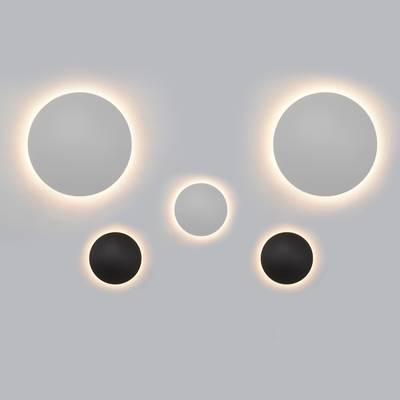 Sada nástěnných svítidel Eclipse, 5 žárovek, stmívatelná, stmívatelná, černobílá