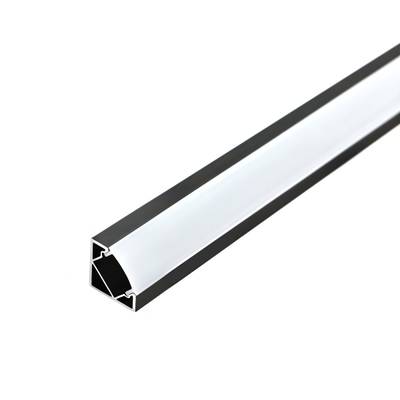 Hliníkový profil pro LED pásky 2000x18x18mm, povrchová montáž, úhel 45, černý