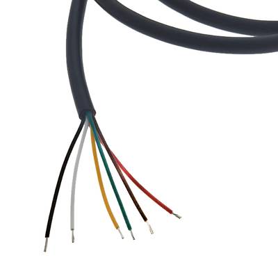Detailní záběr na šestivláknový kabel s dvojitou izolací.