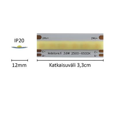 LED pásek SOLO TUNNELMA, CCT, 24V, 3,6W/m, IP20, CRI96