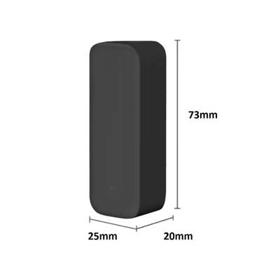 LED stmívač, bílý obdélník, zaoblené hrany, rozměry 73x25x20 mm, pozadí.