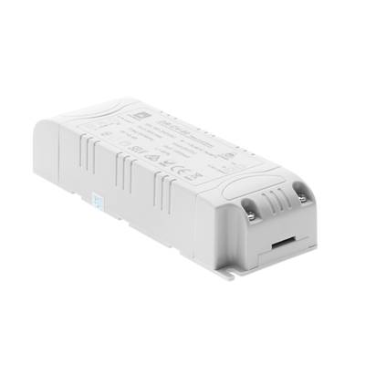 Osvětlovací elektronika LED se štítky, bílým krytem a zaoblenými hranami na rovném pozadí, ideální pro moderní řešení osvětlení.