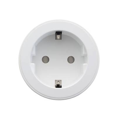 Bílá zásuvka, ideální pro nástěnné osvětlení LED, evropská norma, pohled zepředu.