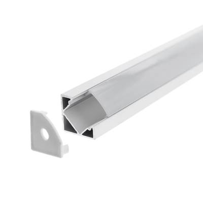 1cm hliníkový profil 45 úhel 18x18mm, pro LED pásky, matná bílá