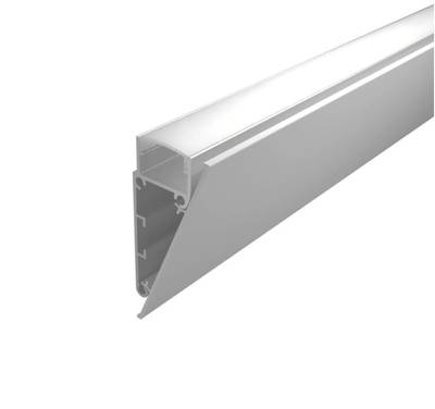 Plochý bílý hliníkový profil pro led pásek na zeď, 2000x55x24mm, pro nepřímé osvětlení