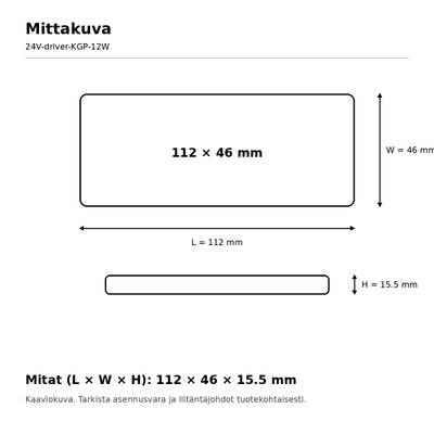LED napájecí zdroj, 24 V, 12 W, KGP, IP20