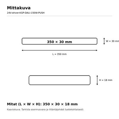 LED napájecí zdroj, 24 V, 150 W, KGP, DALI-2 DT6 / PUSH-DIM, IP20