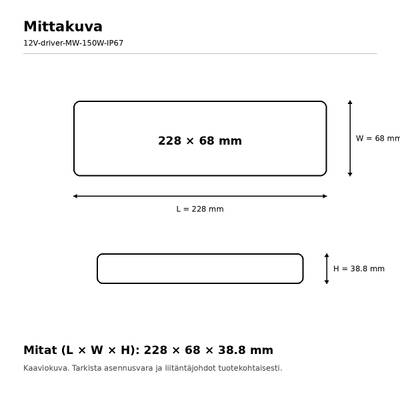 LED napájecí zdroj, 12 V, 150 W, Mean Well, IP67