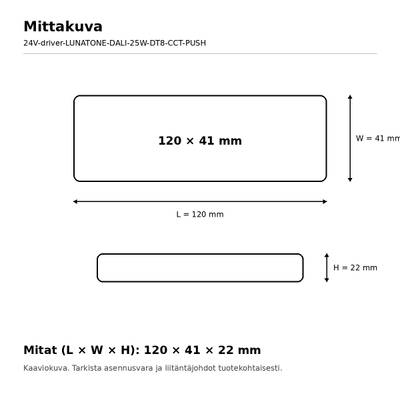 LED napájecí zdroj, 24 V, 25 W, Lunatone, DALI-2 DT8 CCT / SwitchDim2, IP20
