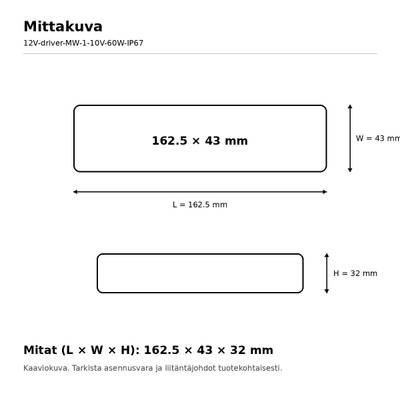 LED napájecí zdroj, 12 V, 60 W, Mean Well, stmívatelný v rozsahu 1–10 V / PWM, IP67