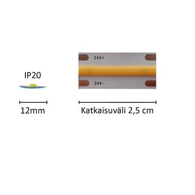 LED pás na míru SOLO, 3000 K, 24 V, 14,4 W/m, IP20, CRI 96