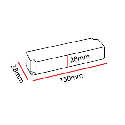 Těleso svítidla LED, obdélníkové, rozměry 150 mm x 38 mm x 28 mm, vhodné pro osvětlení