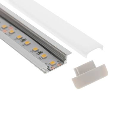 Svítidlo s LED páskem v hliníkovém kanálu s matným krytem a koncovkou představuje moderní řešení osvětlení ideální pro akcentní osvětlení.