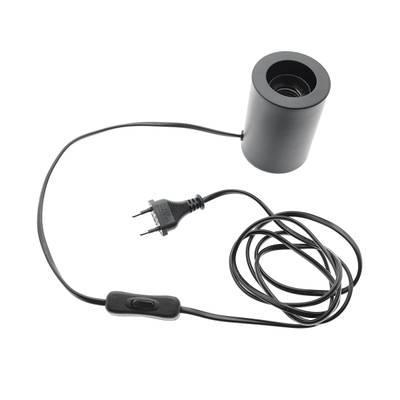 Stolní lampa pro žárovku E27, zástrčková šňůra s vypínačem, IP20, matně černá