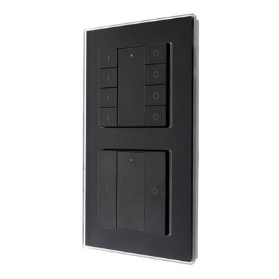 Moderní černý vypínač LED, více tlačítek, montáž na stěnu, moderní design