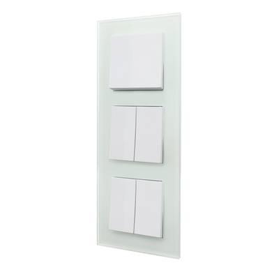 Moderní spínací panel LED osvětlení, třířadé obdélníkové spínače na stylové skleněné desce, svítidlo pro domácí osvětlení.
