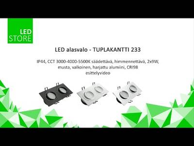 LED stropní svítidlo SQ233W směrové, nastavitelná teplota barev, stmívatelné, 18W, CRI91, IP54, matná bílá