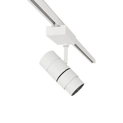 Alternativní text: "Elegantní bílé válcové svítidlo pro stropní lištu, ideální pro moderní řešení LED osvětlení v domácnosti nebo kanceláři.