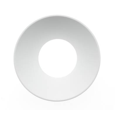 "Horní obrázek bílé prázdné kulaté mísy na bílém pozadí, který ilustruje minimalistický design osvětlení LED.
