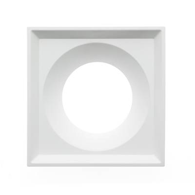 Minimalistické čtvercové svítidlo LED s kruhovým otvorem uprostřed na bílém pozadí, ideální pro moderní řešení osvětlení.