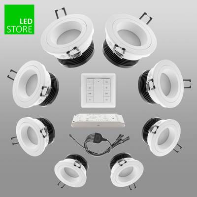 R023 CCT LED stropní svítidlo 8 ks SETTI s bezdrátovým ovládacím tlačítkem