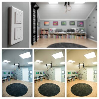 LED PANEL 600x1200 - 2pcs SET, colour temperature adjustable, dimmable, 55W, CRI97, IP54