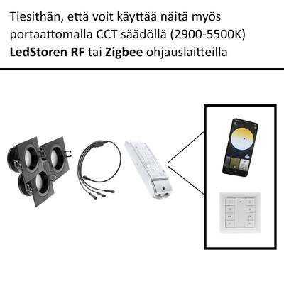 Finská LED světla, ovládací kabel, zařízení a chytrý telefon s nastavením a ovládacím panelem - obchod s LED osvětlením.