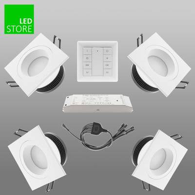 SQ023 CCT LED stropní svítidlo 4 ks SETTI s bezdrátovým ovládacím tlačítkem