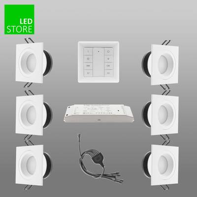 SQ023 CCT LED stropní svítidlo 6 ks SETTI s bezdrátovým ovládacím tlačítkem
