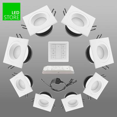 SQ023 CCT LED stropní svítidlo 8 ks SETTI s bezdrátovým ovládacím tlačítkem