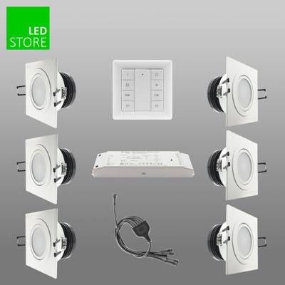 SQ033 CCT LED stropní svítidlo 6 ks SETTI s bezdrátovým ovládacím tlačítkem