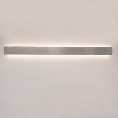 Indoor LED wall light fixture — STRAIGHT 1200, 3000K, 34W, water resistant IP44, brushed aluminium