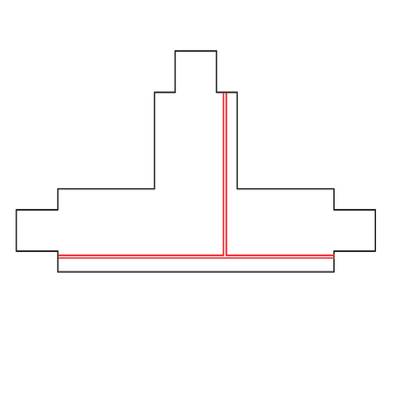 Moderní svítidlo LED s vrstveným obdélníkovým designem a malým červeným akcentem pro náladu.