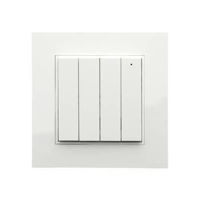 Bezdrátový stmívač LED - VaLO Zigbee, 4dílný vertikální tlačítkový, bílý