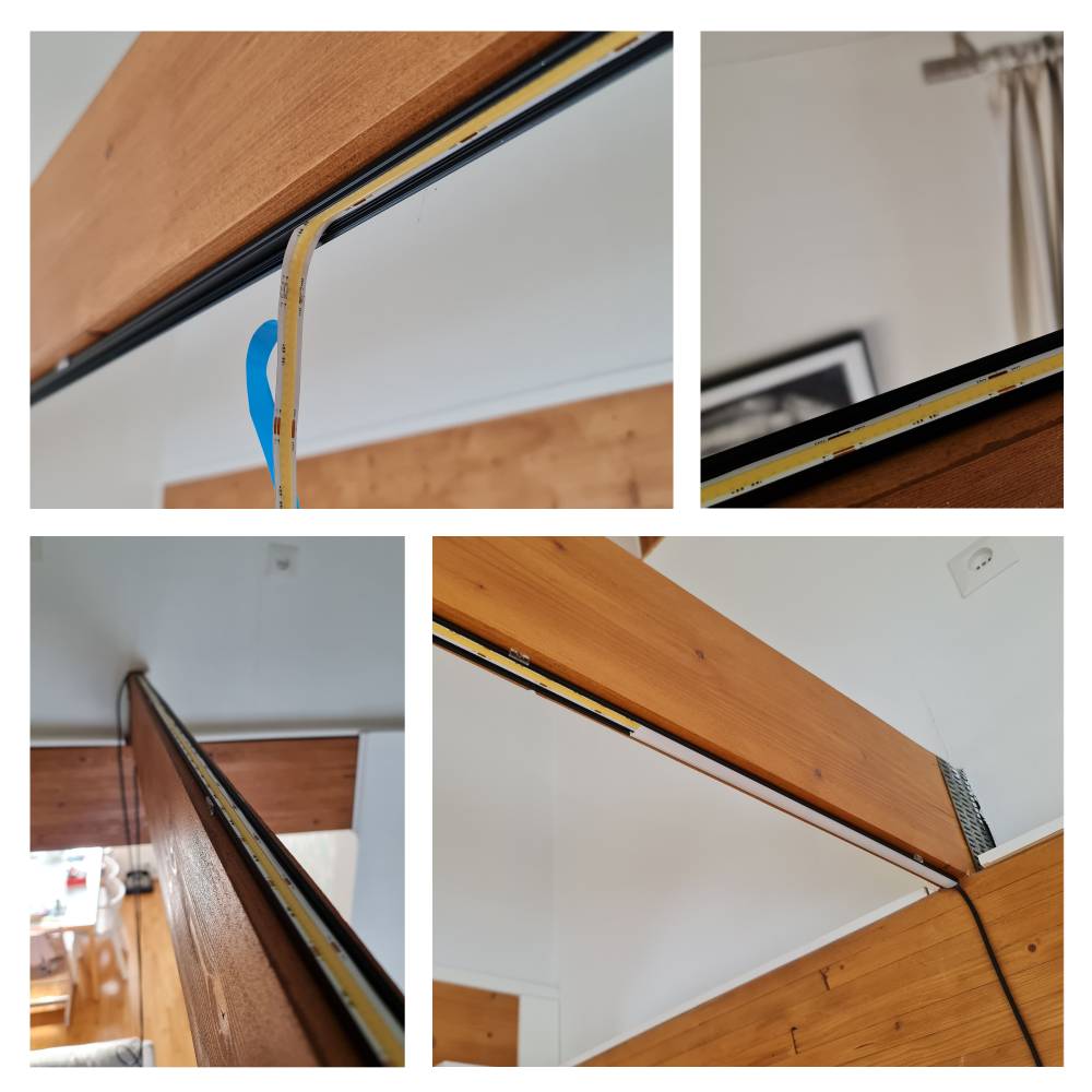 Nepřímé světlo pro obývací pokoj ve stropních trámech - instalace LED pásků