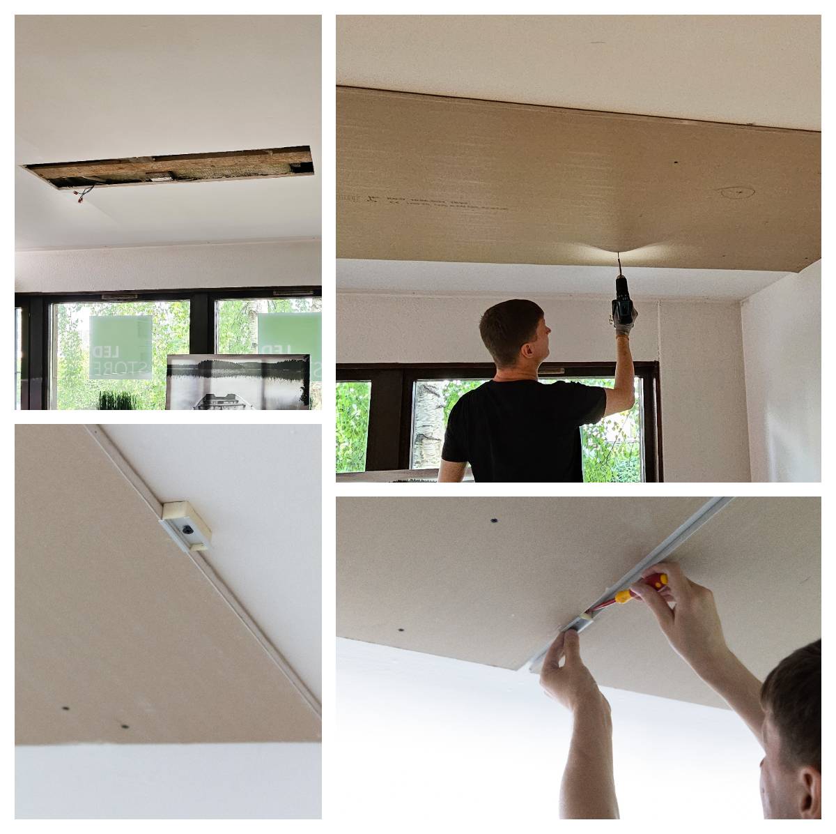 Renovace stropu kuchyně 1 koláž 4 fotografie ledstore.fi