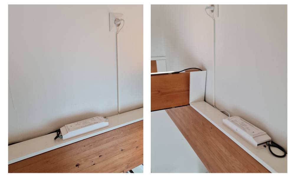 Led transformátory na stěně obývacího pokoje