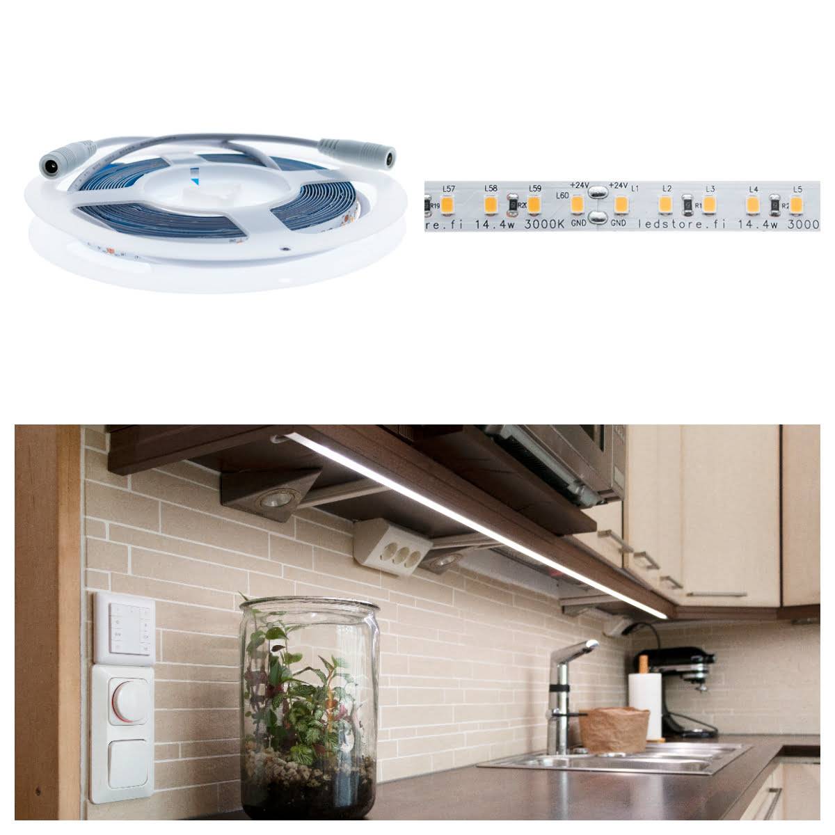led pásek pro kuchyňské příčky v nízkém profilu povrchu