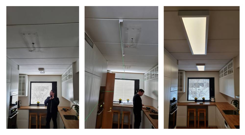 Led světla pro kuchyňský strop instalační kroky