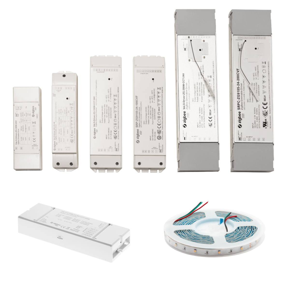 Transformátory protokolu Zigbee lze použít k bezdrátovému ovládání například barevného LED pásku s regulací teploty a připojit je k síti free@home.